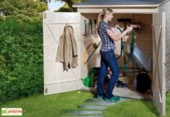 Armoire De Jardin Bois 14 Mm + Plancher Massif : 87 X 163 X 190 Cm -Promos Jardin Garage Magasin 361.1608.30400