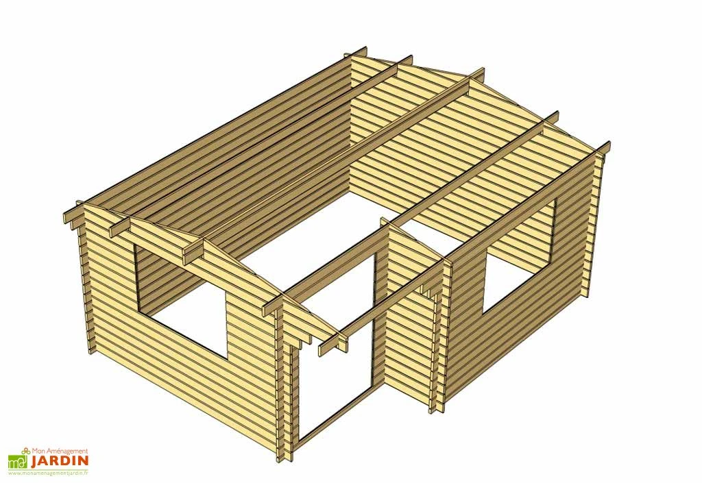 Abri De Jardin Bois Alpina (499x399x243) 44 Mm 3 Abri De Jardin Bois Alpina (499x399x243) 44 Mm – Image 3
