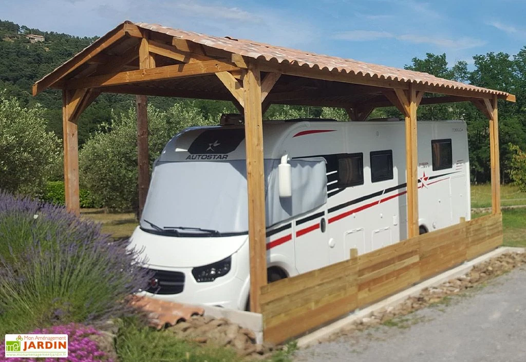 Carport Camping-car Bois Douglas 23 à 41 M² H. 3,20 M – Azur 6 Poteaux 1 Carport Camping-car Bois Douglas 23 à 41 M² H. 3,20 M – Azur 6 Poteaux