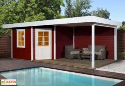 Abri Design Fides 3 (Plusieurs Tailles) 28mm -Promos Jardin Garage Magasin abri bois fides 3 rouge 1