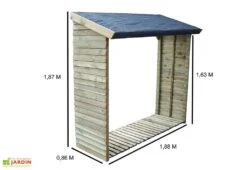 Abri Bûches En Bois (86x188x187) -Promos Jardin Garage Magasin abri buche bois 2 steres 188cm