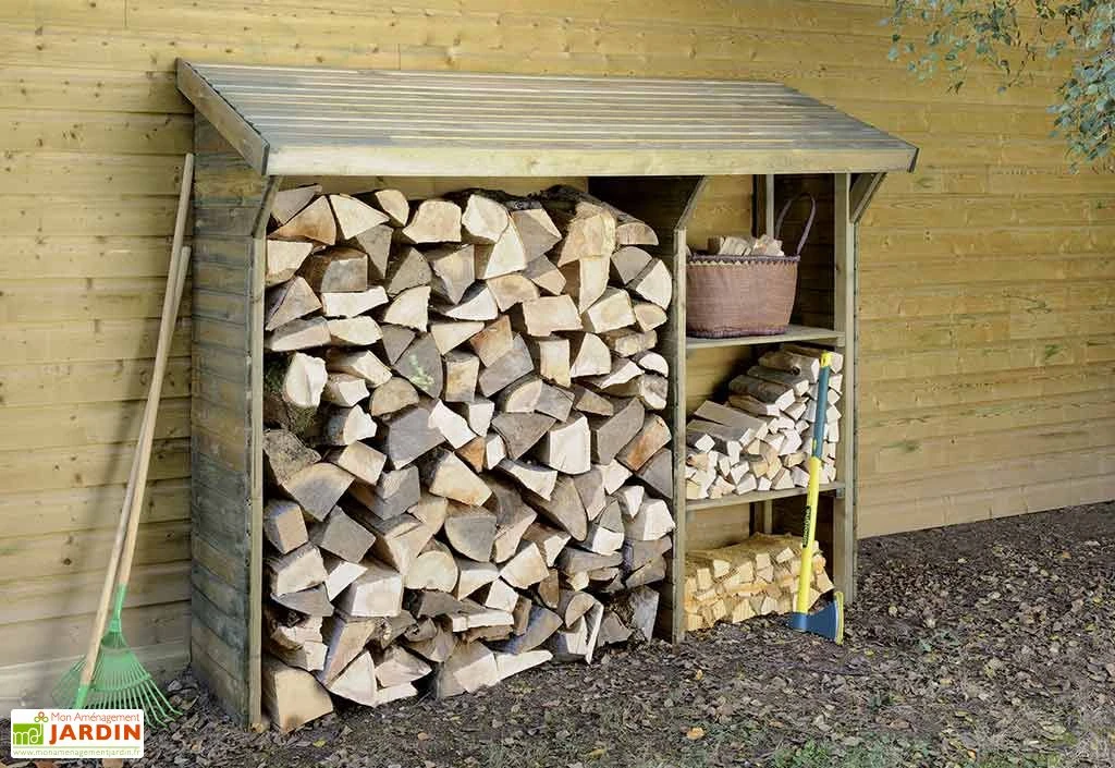 Abri Bûches à 2 Étagères Split (220 X 75,5 X 183 Cm) 1 Abri Bûches à 2 Étagères Split (220 X 75,5 X 183 Cm)