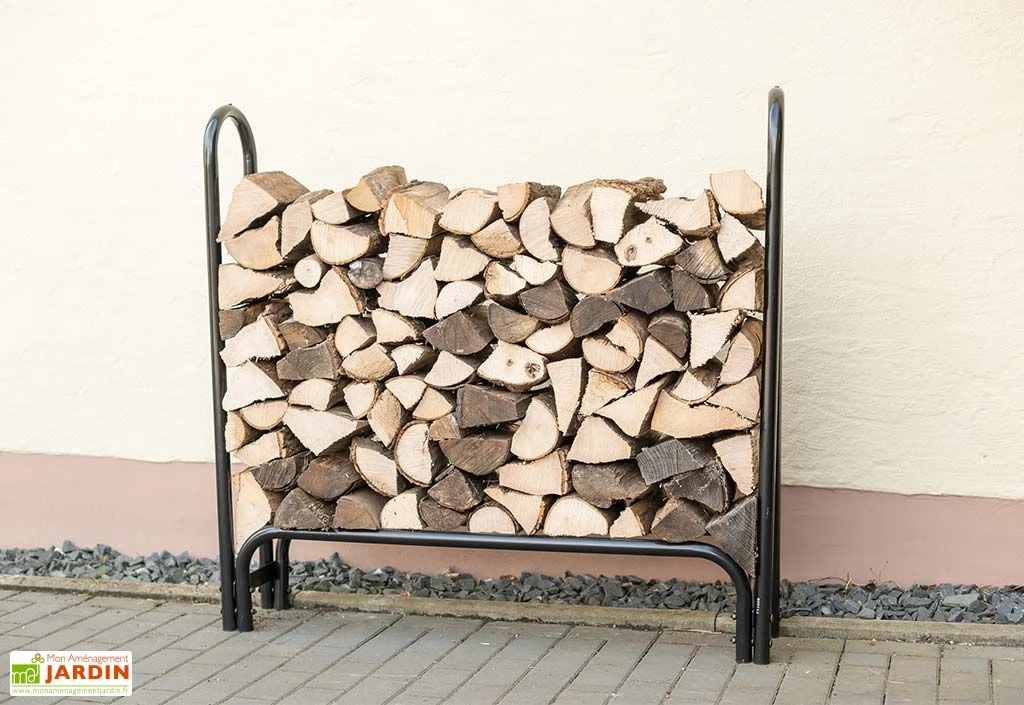 Porte-bûches En Acier Inoxydable Avec Housse En Polyester – 126 Cm 2 Porte-bûches En Acier Inoxydable Avec Housse En Polyester – 126 Cm – Image 2