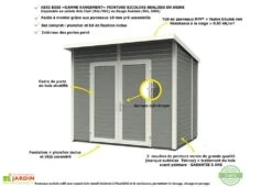 Abri De Jardin Bois 19mm Skur 4 239x181x211cm -Promos Jardin Garage Magasin abri de jardin bois adossable classic skur pf 2