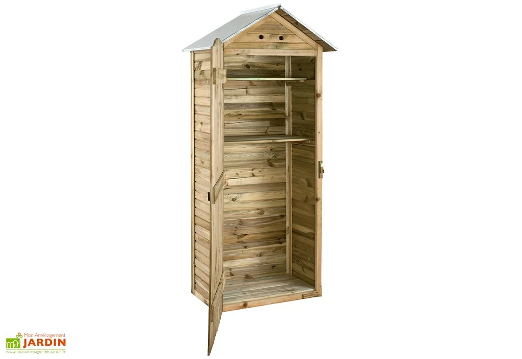 Armoire De Jardin En Bois Simia - 90 X 58 X 204 Cm 3 Armoire De Jardin En Bois Simia - 90 X 58 X 204 Cm – Image 3
