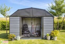 Abri De Jardin En Acier Galvanisé Gris Anthracite 8 M² -Promos Jardin Garage Magasin abri jardin acier galvanise gris anthracite 8m