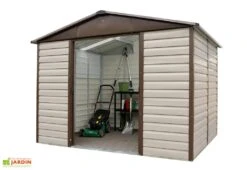 Abri De Jardin Acier Galvanisé Taupe Marron 376 X 303 Cm 11,39 M² 5 Abri De Jardin Acier Galvanisé Taupe Marron 376 X 303 Cm 11,39 M² -Promos Jardin Garage Magasin abri jardin acier galvanise marron beige tbsl 1 3
