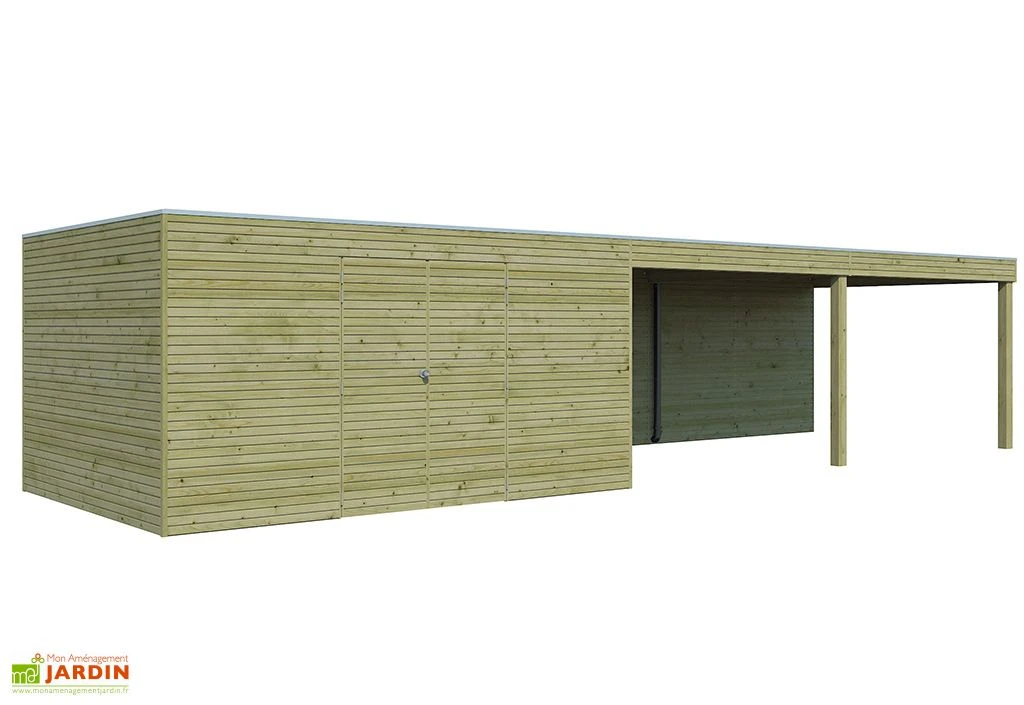Abri De Jardin En Bois Traité Autoclave Avec Auvent 2 Abri De Jardin En Bois Traité Autoclave Avec Auvent – Image 2