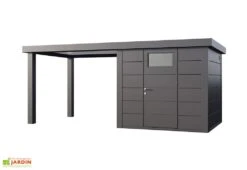 Abri De Jardin En Métal Avec Auvent Open Lounge Anthracite – 12,5 M²