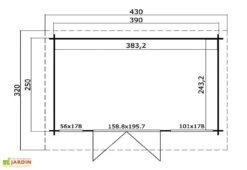Abri De Jardin Bois D’épicéa Brut Dorset 9 M² -Promos Jardin Garage Magasin abri jardin bois 34mm 250x390cm double vitrage 2