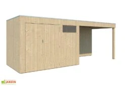 Abri De Jardin En Bois D’épicéa Brut Avec Auvent – 12,6 M² 4 Abri De Jardin En Bois D’épicéa Brut Avec Auvent – 12,6 M² -Promos Jardin Garage Magasin abri jardin bois auvent gardenas 12m2