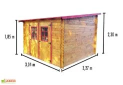 Abri De Jardin En Bois Avec Toiture 1 Pente 300x300cm (Sens Au Choix) -Promos Jardin Garage Magasin abri jardin bois brut toit multidirectionnel 300x300cm 2