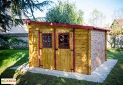 Abri De Jardin En Bois Avec Toiture 1 Pente 300x300cm (Sens Au Choix) -Promos Jardin Garage Magasin abri jardin bois brut toit multidirectionnel 300x300cm 3