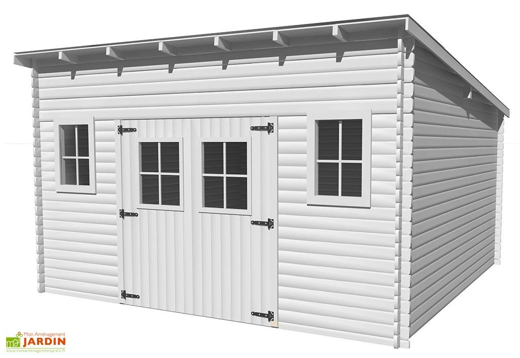 Abri De Jardin En Bois Avec Toiture 1 Pente 400x400cm (Sens Au Choix) 2 Abri De Jardin En Bois Avec Toiture 1 Pente 400x400cm (Sens Au Choix) – Image 2