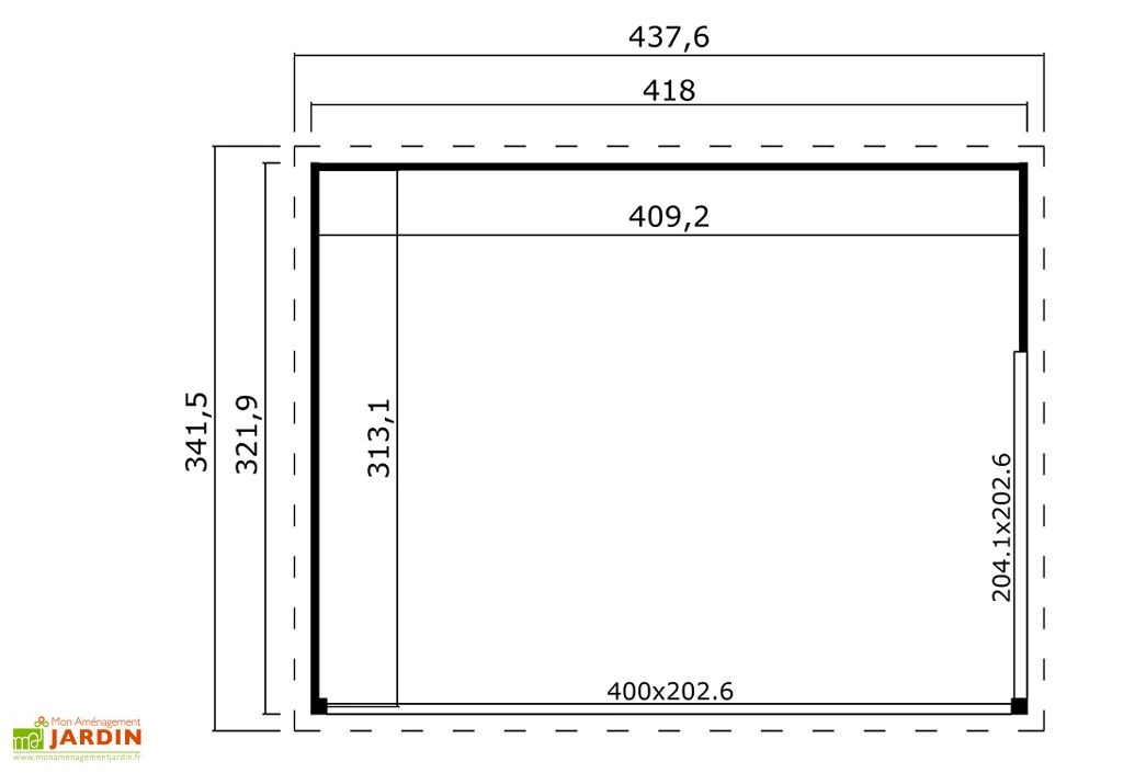 Abri De Jardin En Bois D’épicéa Brut Domeo 4 Plus (13 M²) 3 Abri De Jardin En Bois D’épicéa Brut Domeo 4 Plus (13 M²) – Image 3