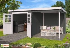 Abri De Jardin En Bois D’Épicéa Brut Avec Auvent Sophy 10 M² 7 Abri De Jardin En Bois D’Épicéa Brut Avec Auvent Sophy 10 M² -Promos Jardin Garage Magasin abri jardin bois epicea avec auvent sophy 10 m 1