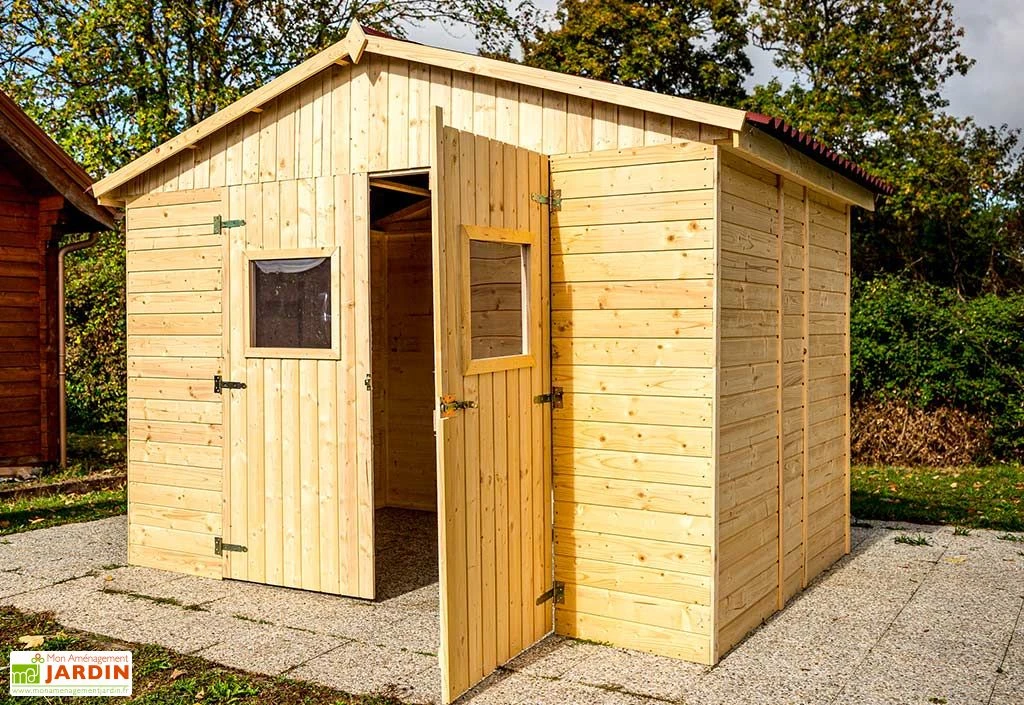 Abri De Jardin En Bois D’Épicéa Brut 6,6 M² 3 Abri De Jardin En Bois D’Épicéa Brut 6,6 M² – Image 3