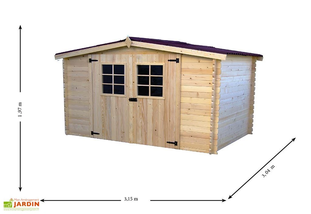 Abri De Jardin En Bois D’Épicéa Brut 9 M² 3 Abri De Jardin En Bois D’Épicéa Brut 9 M² – Image 3