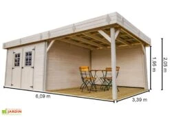 Abri De Jardin En Bois D’épicéa Brut Avec Auvent 20 M² 5 Abri De Jardin En Bois D’épicéa Brut Avec Auvent 20 M² -Promos Jardin Garage Magasin abri jardin bois epicea brut avec auvent 20 m 1