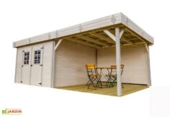 Abri De Jardin En Bois D’épicéa Brut Avec Auvent 20 M² 4 Abri De Jardin En Bois D’épicéa Brut Avec Auvent 20 M² -Promos Jardin Garage Magasin abri jardin bois epicea brut avec auvent 20 m 2 1
