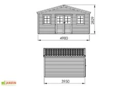 Abri De Jardin En Bois D’épicéa Brut Shelty+ 20 M² 5 Abri De Jardin En Bois D’épicéa Brut Shelty+ 20 M² -Promos Jardin Garage Magasin abri jardin bois epicea brut shelty 20m2 1