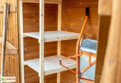 Armoire De Jardin En Bois Traité THT Avec étagères 1,76 X 1,84 M -Promos Jardin Garage Magasin abri jardin bois epicea traite etageres 11m 2