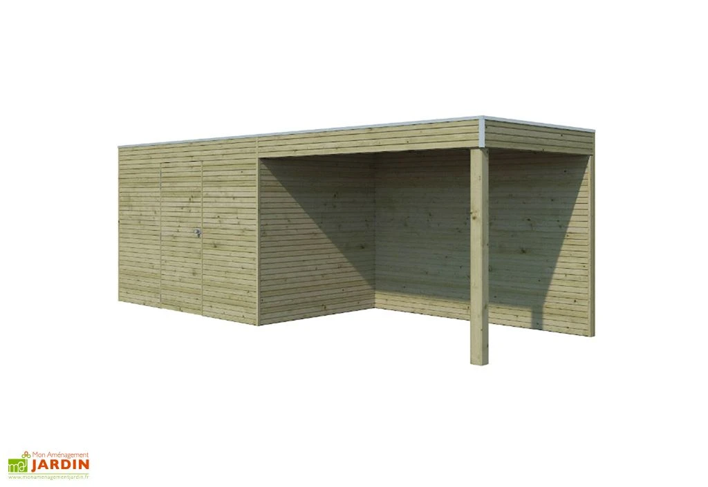 Abri De Jardin En Bois D’épicéa Traité + Extension Qube 12 M² 1 Abri De Jardin En Bois D’épicéa Traité + Extension Qube 12 M²