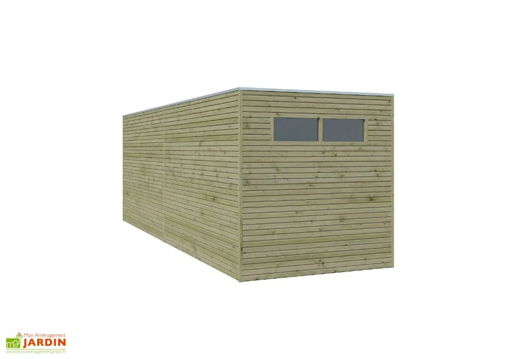 Abri De Jardin En Bois D’épicéa Traité + Extension Qube 12 M² 2 Abri De Jardin En Bois D’épicéa Traité + Extension Qube 12 M² – Image 2