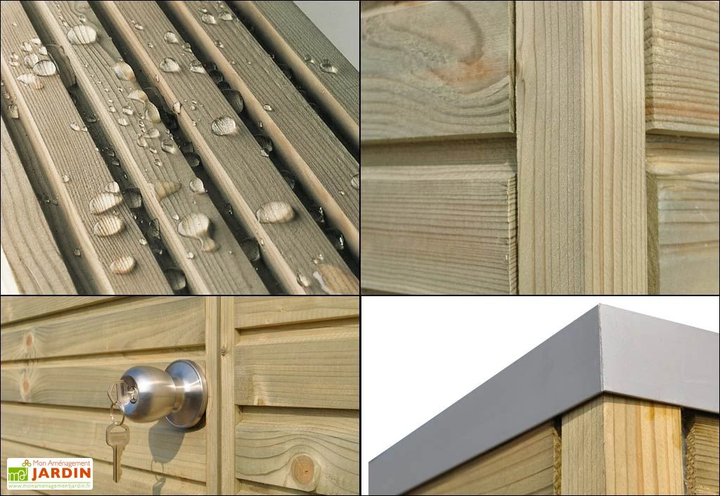 Abri De Jardin En Bois D’épicéa Traité + Extension Qube 12 M² 5 Abri De Jardin En Bois D’épicéa Traité + Extension Qube 12 M² – Image 5