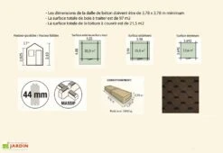 Abri De Jardin Bois Raisin (398x398x263) 44 Mm -Promos Jardin Garage Magasin abri jardin bois raisin 44 mm