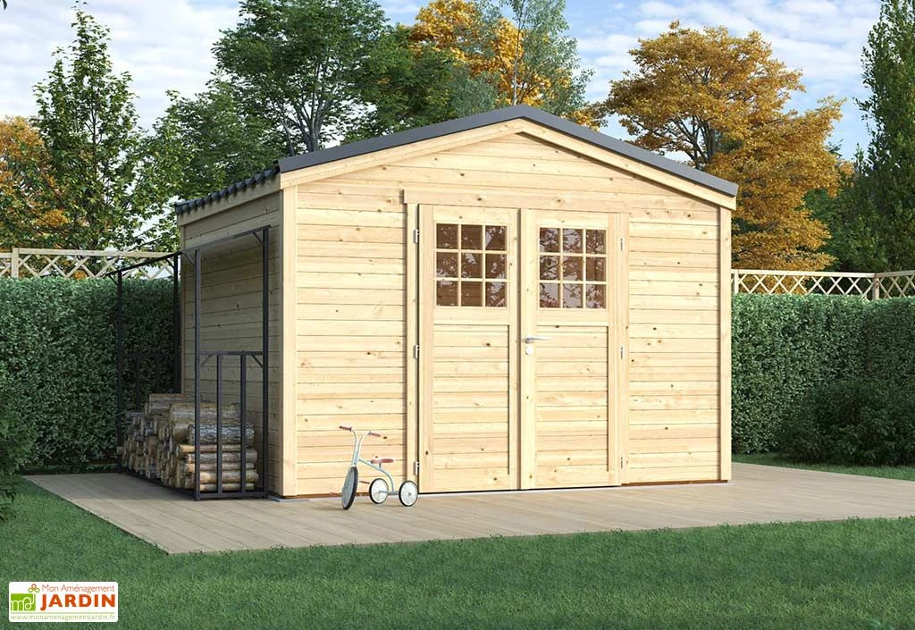 Abri De Jardin En Bois D’épicéa Brut Shelty+ 9 M² 1 Abri De Jardin En Bois D’épicéa Brut Shelty+ 9 M²