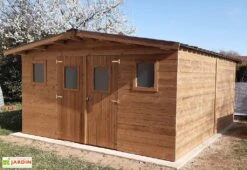 Abri De Jardin En Bois D’épicéa Traité Toit Bac Acier Thermabri – 20 M²