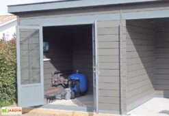 Abri De Jardin Composite Toit Plat + Auvent – Actual 6 X 3 M Gris Anthracite -Promos Jardin Garage Magasin abri jardin composite actual 6x3m 1