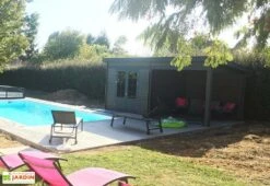 Abri De Jardin Composite Toit Plat + Auvent – Actual 6 X 3 M Gris Anthracite -Promos Jardin Garage Magasin abri jardin composite actual 6x3m 4