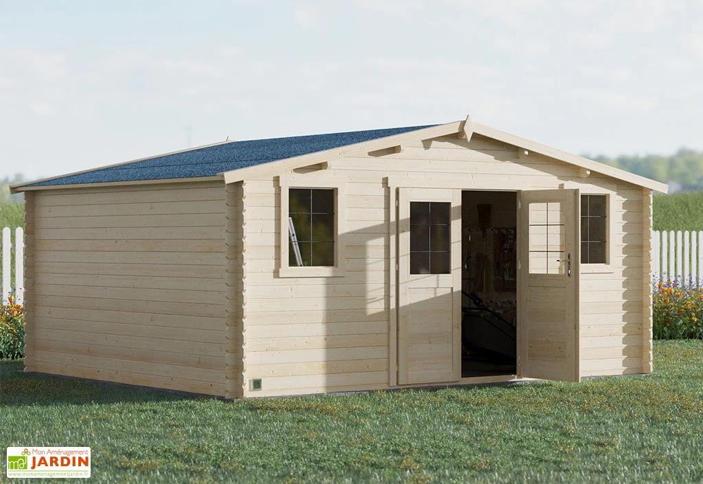 Abri De Jardin En Bois D'épicéa De 19,8 M² Ep. 28 Mm - Juno 2 Abri De Jardin En Bois D'épicéa De 19,8 M² Ep. 28 Mm - Juno – Image 2