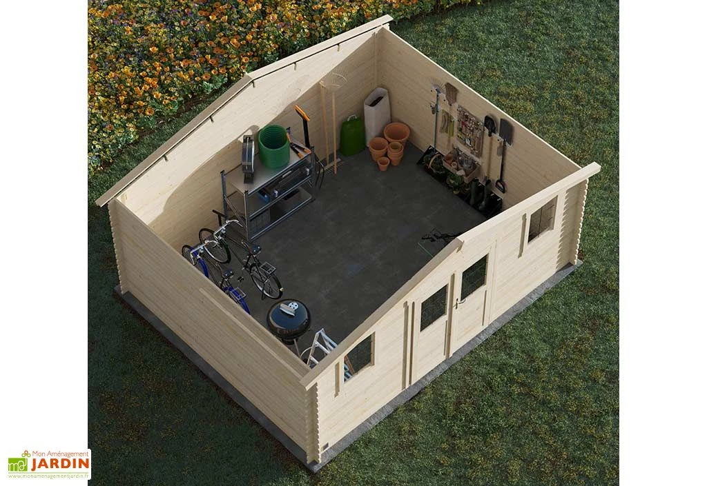 Abri De Jardin En Bois D'épicéa De 19,8 M² Ep. 28 Mm - Juno 3 Abri De Jardin En Bois D'épicéa De 19,8 M² Ep. 28 Mm - Juno – Image 3