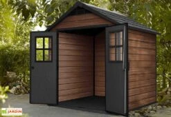 Abri De Jardin Keter En Résine Aspect Bois 5 M² Woodium 757 -Promos Jardin Garage Magasin abri jardin keter resine imitation bois 20mm 5m2 plancher inclus 3
