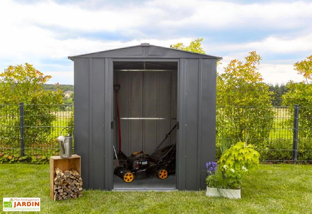 Abri De Jardin En Métal Gris Spacemaker Acier Galvanisé – 3 M² 2 Abri De Jardin En Métal Gris Spacemaker Acier Galvanisé – 3 M² – Image 2