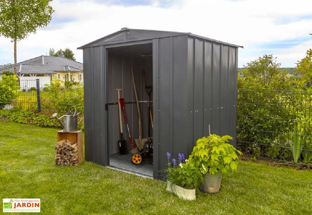 Abri De Jardin En Métal Gris Spacemaker Acier Galvanisé – 3 M² 3 Abri De Jardin En Métal Gris Spacemaker Acier Galvanisé – 3 M² – Image 3