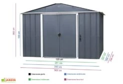 Abri De Jardin Acier Galvanisé Anthracite 298 X 303 Cm 9,03 M² -Promos Jardin Garage Magasin abri jardin metal acier galvanise trigano 1010aeyz