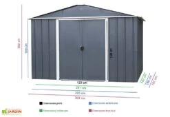 Abri De Jardin Acier Galvanisé Anthracite 197 X 303 Cm 5,97 M² 7 Abri De Jardin Acier Galvanisé Anthracite 197 X 303 Cm 5,97 M² -Promos Jardin Garage Magasin abri jardin metal acier galvanise trigano 106aeyz