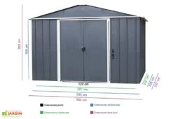 Abri De Jardin Acier Galvanisé Anthracite 237 X 303 Cm 7,18 M² 7 Abri De Jardin Acier Galvanisé Anthracite 237 X 303 Cm 7,18 M² -Promos Jardin Garage Magasin abri jardin metal acier galvanise trigano 108aeyz