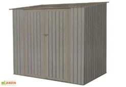 Abri De Jardin En Métal Monopente Look Bois Vieilli 3,17 M² -Promos Jardin Garage Magasin abri jardin metal aspect bois vieilli puit lumiere 149x213cm 1