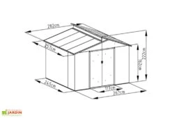 Abri De Jardin En Métal Look Bois Vieilli + Puit De Lumière 7,25 M² 9 Abri De Jardin En Métal Look Bois Vieilli + Puit De Lumière 7,25 M² -Promos Jardin Garage Magasin abri jardin metal aspect bois vieilli puit lumiere 257x285cm 4