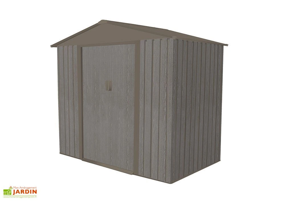 Abri De Jardin En Métal Look Bois Vieilli 2,43 M² 2 Abri De Jardin En Métal Look Bois Vieilli 2,43 M² – Image 2