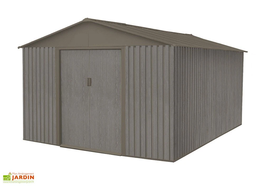 Abri De Jardin En Métal Look Bois Vieilli 13,51 M² 2 Abri De Jardin En Métal Look Bois Vieilli 13,51 M² – Image 2