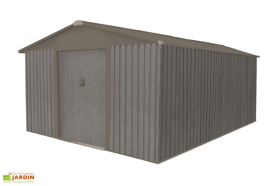 Abri De Jardin En Métal Look Bois Vieilli 13,51 M² 3 Abri De Jardin En Métal Look Bois Vieilli 13,51 M² – Image 3