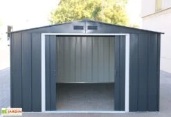 Abri De Jardin En Métal Galvanisé Anthracite Duramax 7 M² 5 Abri De Jardin En Métal Galvanisé Anthracite Duramax 7 M² -Promos Jardin Garage Magasin abri jardin metal duramax duae108pr double porte coulissante