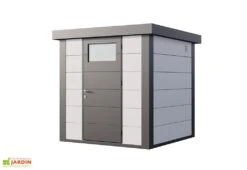 Abri De Jardin En Métal Eleganto – 4,3 M² -Promos Jardin Garage Magasin abri jardin metal eleganto 4 3 m gris blanc