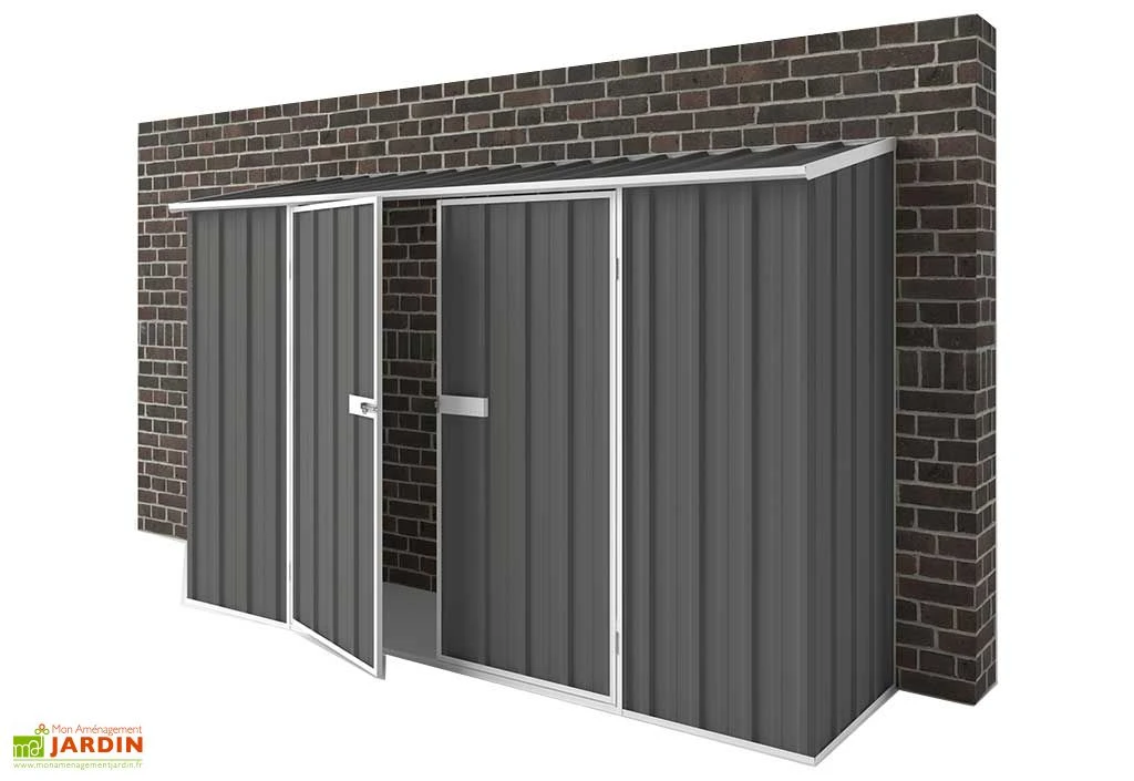 Abri De Jardin En Métal à Adosser 0,35 Mm Compact 0,75 X 3 M 1 Abri De Jardin En Métal à Adosser 0,35 Mm Compact 0,75 X 3 M